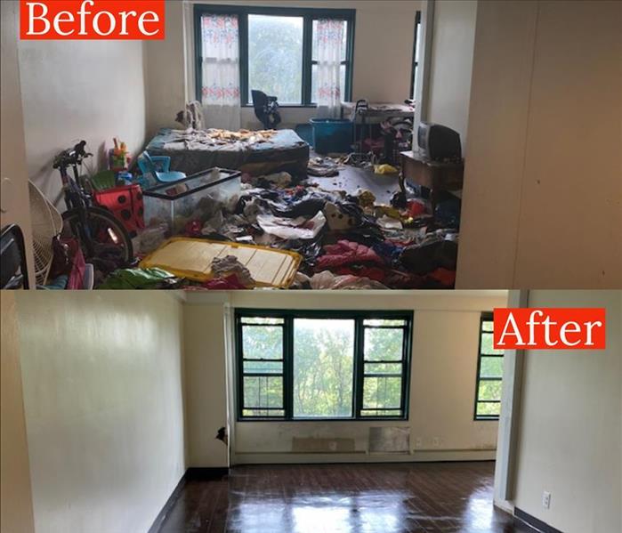 Hoarded Apartment Before and After